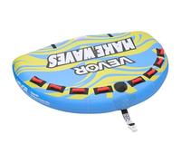 VEVOR Bouée Tractée Gonflable pour Tubing, Bouée Tractable pour 4 Passagers Capacité 308 kg, Engin Tracté pour Bateaux Jeux Aquatiques, avec Ailerons, Housse Intégrale en Nylon et Poignées Rembourrées