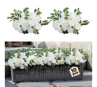 VEVOR Fleurs artificielles, 10 pièces, 450 mm de diamètre, roses blanches, boules de fleurs, bouquets d'arrangements floraux artificiels pour centres de table de mariage, décorations de table pour la