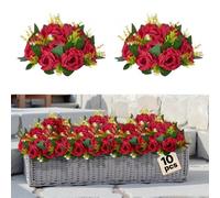 VEVOR Boules de Fleurs Artificielles Centres de Table Lot de 10 24 cm Rose Rouge