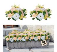 VEVOR Boules de Fleurs Artificielles Lot de 10 24 cm Roses Champagne et Blanches