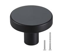 VEVOR Bouton de Meuble, Lot de 10, Poignée de Placard, 3,2 cm, en Alliage de Zinc, Forme Champignon, avec Vis, Bouton pour Tiroirs, Portes, Commodes, Armoires, Salle de Bain, Chambre à Coucher, Noir