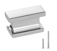 VEVOR Bouton de Meuble, Lot de 10, Poignée de Placard, 3,6 cm, en Alliage de Zinc, Rectangulaire, avec Vis, Bouton pour Tiroirs, Portes, Commodes, Armoires, de Salle de Bain, Cuisine, Couleur Chrome