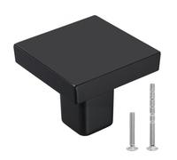 VEVOR Bouton de Meuble, Lot de 10, Poignée de Placard, 3 cm, Alliage de Zinc, Forme Carré, avec Vis, Bouton pour Tiroirs, Portes, Commodes, Armoires, de Salle de Bain, Cuisine, Chambre à Coucher, Noir