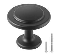 VEVOR Bouton de Meuble, Lot de 30, Poignée de Placard, 3 cm, en Alliage de Zinc, en Forme Champignon, avec Vis, Bouton pour Tiroirs, Portes, Commodes, Armoires, Salle de Bain, Chambre à Coucher, Noir