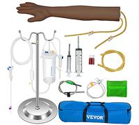 VEVOR Bras d'Entraînement pour Perfusion Intraveineuse, Adulte Peau Foncé en PVC Bras de Formation, Haute Simulation Bras de Pratique de Ponction Veineuse, Kit Complet Modèle Prise de Sang Labo École