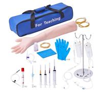 VEVOR Bras d'Entraînement pour Perfusion Intraveineuse en PVC, Bras de Formation Haute Simulation avec Sac de Transport, Bras de Pratique de Ponction Veineuse Kit Compet pour Étudiants et Infirmières