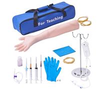 VEVOR Bras d'Entraînement pour Perfusion Intraveineuse en PVC, Bras de Formation Haute Simulation avec Sac de Transport, Bras de Pratique de Ponction Veineuse pour Étudiants et Infirmières Écoles
