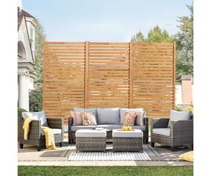 VEVOR Brise-Vue en Bois, 91x186 cm, Panneau Intimité Autoportant avec Support, Écran de Confidentialité Décoratif, Paravent Séparateur Extérieur Durable pour Patio, Balcon, Terrasse, Pelouse, Jardin