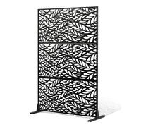 VEVOR Brise-Vue en Métal, 120x183 cm, Panneau Intimité Autoportant avec Support, Écran de Confidentialité Décoratif, Paravent Séparateur Extérieur pour Patio, Balcon, Salle Intérieure, Jardin, Noir
