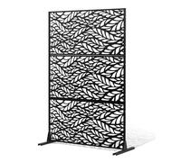 VEVOR Brise-Vue en Métal, 120x183 cm, Panneau Intimité Autoportant avec Support, Écran de Confidentialité Décoratif, Paravent Séparateur Extérieur pour Patio, Balcon, Salle Intérieure, Jardin, Noir