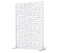 VEVOR Brise-Vue en Métal, 120x193 cm, Panneau Intimité Autoportant avec Support, Écran de Confidentialité Décoratif, Paravent Séparateur Extérieur pour Patio, Balcon, Salle Intérieure, Jardin, Blanc