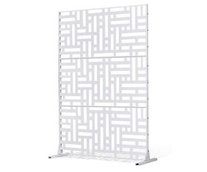 VEVOR Brise-vue en Métal, 120x193 cm, Panneau Intimité Autoportant avec Support, Écran de Confidentialité Décoratif, Paravent Séparateur Extérieur pour Patio, Balcon, Salle Intérieure, Jardin, Blanc