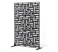 VEVOR Brise-Vue en Métal, 120x193 cm, Panneau Intimité Autoportant avec Support, Écran de Confidentialité Décoratif, Paravent Séparateur Extérieur pour Patio, Balcon, Salle Intérieure, Jardin, Noir