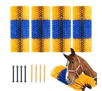 VEVOR Brosse à Gratter pour Bétail Cheval Anti-démangeaisons 43,5 x 19 cm Lot de 4 avec 8 Vis, Griffoir pour Soulager Démangeaisons du Dos, Nettoyage, Toilettage, de Chevaux, de Cochons, de Bovins