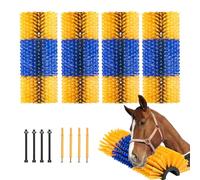 VEVOR Brosse à Gratter pour Bétail Cheval Anti-démangeaisons 43,5 x 19 cm Lot de 4 avec 8 Vis, Griffoir pour Soulager Démangeaisons du Dos, Nettoyage, Toilettage, de Chevaux, de Cochons, de Bovins