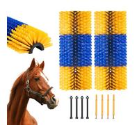 VEVOR Brosse à Gratter pour Bétail Cheval Anti-démangeaisons 51 x 19 cm, Lot de 2, avec 4 Vis, Griffoir pour Soulager Démangeaisons du Dos, Nettoyage, Toilettage, de Chevaux, de Cochons, de Bovins