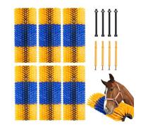 VEVOR Brosse à Gratter pour Bétail Cheval Anti-démangeaisons 51 x 19 cm Lot de 6 avec 12 Vis, Griffoir pour Soulager Démangeaisons du Dos, Nettoyage, Toilettage, de Chevaux, de Cochons, de Bovins