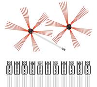 VEVOR Brosse de Cheminée de 12 Mètres Kit de Ramonage avec Une tête de Bross Supplémentaire en Nylon pour Poêle à Pellet pour Nettoyer Cheminées en Métal ou en Brique Blanc