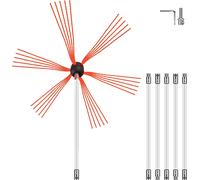 VEVOR Brosse de cheminée en nylon Brosse de tuyau de poêle 6 M Robinetterie professionnelle Acier inoxydable avec tiges flexibles en nylon