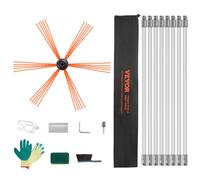 VEVOR Brosse pour tuyaux de poêle 8 m Brosses de cheminée incl. 8 tiges Brosse de cheminée Balai de cheminée Nylon Balai de cheminée Balayeur de tuyaux de poêle Nettoyeur de suie Brosse pour tuyaux de