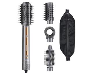 VEVOR Brosse Sèche-cheveux 4 en 1 Styler Multifonction Professionnel Ionique Air Chaud avec 3 Brosses et 1 Buse, 4 Températures 3 Vitesses Réglables, Outil de Coiffure pour Boucler, Coiffer, Volumiser