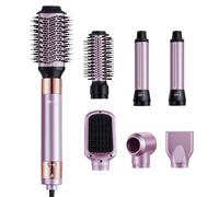 VEVOR Brosse Sèche-cheveux 6 en 1 Styler Multifonction Professionnel Ionique avec 2 Bigoudis à Enroulement Automatique, 3 Brosses, 2 Buses, 4 Températures 3 Vitesses Réglables, pour Tous Types Cheveux
