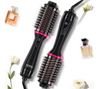 VEVOR Brosse Soufflante Sèche-cheveux Ionique 4 en 1 Volumateur de Style Revêtement Titane Électrolytique et Céramique 65 mm, Brosse de Coiffage à Air Chaud 3 Températures pour Lisser, Sécher, Boucler