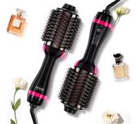 VEVOR Brosse Soufflante Sèche-cheveux Ionique 4 en 1 Volumateur de Style Revêtement Titane Électrolytique et Céramique 75 mm, Brosse de Coiffage à Air Chaud 3 Températures pour Lisser, Sécher, Boucler