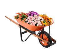 VEVOR Brouette à 1 Roue, Capacité de Charge 120 kg, Chariot de Jardin avec Poignée en Métal Roue Large 40 cm, Chariot Utilitaire à Chargement Facile pour Ferme, Pelouse, Extérieur, Jardinage, Entrepôt
