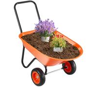 VEVOR Brouette de Jardin 140L Capacité de Charge 180 kg, Chariot de Jardin avec Poignée, Roue Large 25,4 cm, Chariot Utilitaire à Chargement Facile pour Ferme, Pelouse, Extérieur