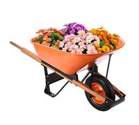 VEVOR Brouette à 1 Roue, Capacité de Charge 150 kg, Chariot de Jardin avec Poignée en Métal Roue Large 40 cm, Chariot Utilitaire à Chargement Facile pour Ferme, Pelouse, Extérieur, Jardinage, Entrepôt