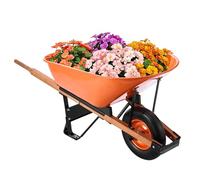 VEVOR Brouette à 1 Roue, Capacité de Charge 150 kg, Chariot de Jardin avec Poignée en Métal Roue Large 40 cm, Chariot Utilitaire à Chargement Facile pour Ferme, Pelouse, Extérieur, Jardinage, Entrepôt
