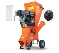 VEVOR Broyeur à Bois Moteur à Essence Robuste 8,6 kW, Trémie Latérale Ø17 cm, 420 cc, Déchiquetage Rapide du Bois, Broyeur Compact en Acier pour Foresterie, Jardins, Aménagement Paysager, 87x73x136 cm