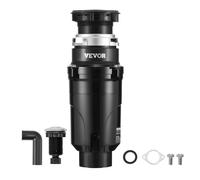 VEVOR Broyeur à Déchets d'Évier de Cuisine, 1/2 CV, Système Broyage Déchets Alimentaires, Montage EZ, 3820 tr/min, avec Cordon d'Alimentation, Protection contre Éclaboussures pour Maison, Cuisine