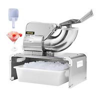 VEVOR Broyeur à Glace Électrique 300 kg/h Machine à Glace Pilée Commerciale 350 W Tête à 4 Lames en Acier Inoxydable Machine à Granita Cocktails Sorbets Boissons Fraîches Bars Restaurants Supermarchés