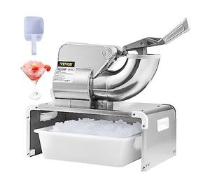 VEVOR Broyeur à Glace Électrique 300 kg/h Machine à Glace Pilée Commerciale 350 W Tête à 4 Lames en Acier Inoxydable Machine à Granita Cocktails Sorbets Boissons Fraîches Bars Restaurants Supermarchés