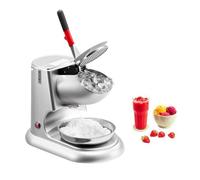 VEVOR Broyeur à Glace Électrique Capacité de 100 kg/h, Machine à Glace Pilée à 4 Lames, en Acier Inoxydable, avec Bol et Couvercle, 2000 tr/min, pour Bars, Restaurants, Supermarchés, Argenté