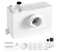 VEVOR Broyeur WC 800 W 200 L/min Levage 10 m Pompe de Relevage Eaux Usées, pour Évier de Cuisine, Salle de Douche, Buanderie, Contrôle Intelligent PCB, Évacuation Quotidienne Simultanée, 4 Entrées