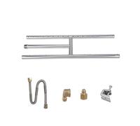 VEVOR Brûleur de Brasero Encastrable 152,4x457,2 mm Kit Brûleur de Foyer Rectangulaire en Acier Inoxydable au Gaz Naturel et Propane 90 000 BTU pour Utilisation Intérieure et Extérieure Maison Jardin