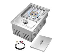 VEVOR Brûleur latéral à griller unique, 15 000 BTU - Brûleur latéral au propane liquide pour cuisine extérieure, convertible en gaz naturel, acier inoxydable 304 intégré pour barbecue îlot