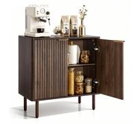 VEVOR Buffet à 2 Niveaux, Meuble de Rangement Cuisine avec 2 Portes, Meuble Coin Café avec Rangement, Enfilade de Style Milieu du Siècle, pour Salon et Entrée, 80 x 37,5 x 80 cm, Couleur Noyer