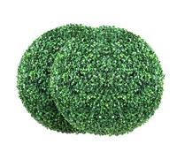 VEVOR Buis Topiaire Artificiel 2 Plantes Déco 508 mm 10 Feuilles Remplaçables