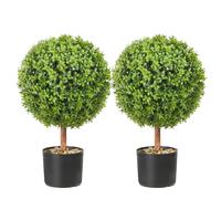 VEVOR Buis Topiaire Artificiel 559 mm Boule de Buis Artificiel Extérieur 2 Fausses Plantes avec 10 Feuilles Remplaçables 4 Papillons Décoratifs pour Décoration Intérieur Jardin Terrasse Balcon Entrée