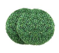 VEVOR Buis Topiaire Artificiel 406 mm Boule de Buis Artificiel Extérieur 2 Fausses Plantes PE 10 Feuilles Remplaçables 4 Papillons Décoratifs pour Décoration Intérieur Jardin Terrasse Balcon Entrée