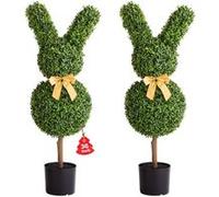 VEVOR Buis Topiaire Artificiel Extérieur Lapin Fausses Plantes Lot de 2 914 mm Green