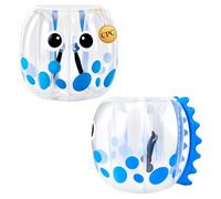 VEVOR Bulle Bubble Foot Gonflable 1,2 m 2PCs, Bumper Ball en PVC Épais Bleu, Costume de Bubble Foot pour Ados Activités de Plein Air Jardin, Transparente, Bulle Humaine Pare-chocs Sumo, avec Poignées
