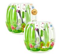 VEVOR Bulle Bubble Foot Gonflable 2PCs 0,95 m Bumper Ball Transparente Sumo, Costume de Bubble Foot pour Activités de Plein Air, PVC Épais, Bulle Humaine Pare-chocs, Motif Dinosaure, Avec Poignées