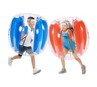 VEVOR Bulle Gonflable de 0,9 m de Diamètre 2PCs, Balle Pare Chocs à Bulles en PVC pour Hamster Humain 0,3 mm d'Épaisseur pour Enfants et Adolescents, Jeux en Plein Air Jouets Pare-Chocs Rouge et Bleu