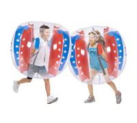 VEVOR Bulle Gonflable de 1,2 m de Diamètre 2PCs, Balle Pare Chocs à Bulles en PVC pour Hamster Humain 0,3 mm d'Épaisseur pour Enants et Adolescents, Jeux en Plein Air Jouets Pare-chocs Rouge et Bleu