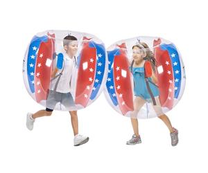 VEVOR Bulle Gonflable de 1,2 m de Diamètre 2PCs, Balle Pare Chocs à Bulles en PVC pour Hamster Humain 0,3 mm d'Épaisseur pour Enants et Adolescents, Jeux en Plein Air Jouets Pare-Chocs Rouge et Bleu